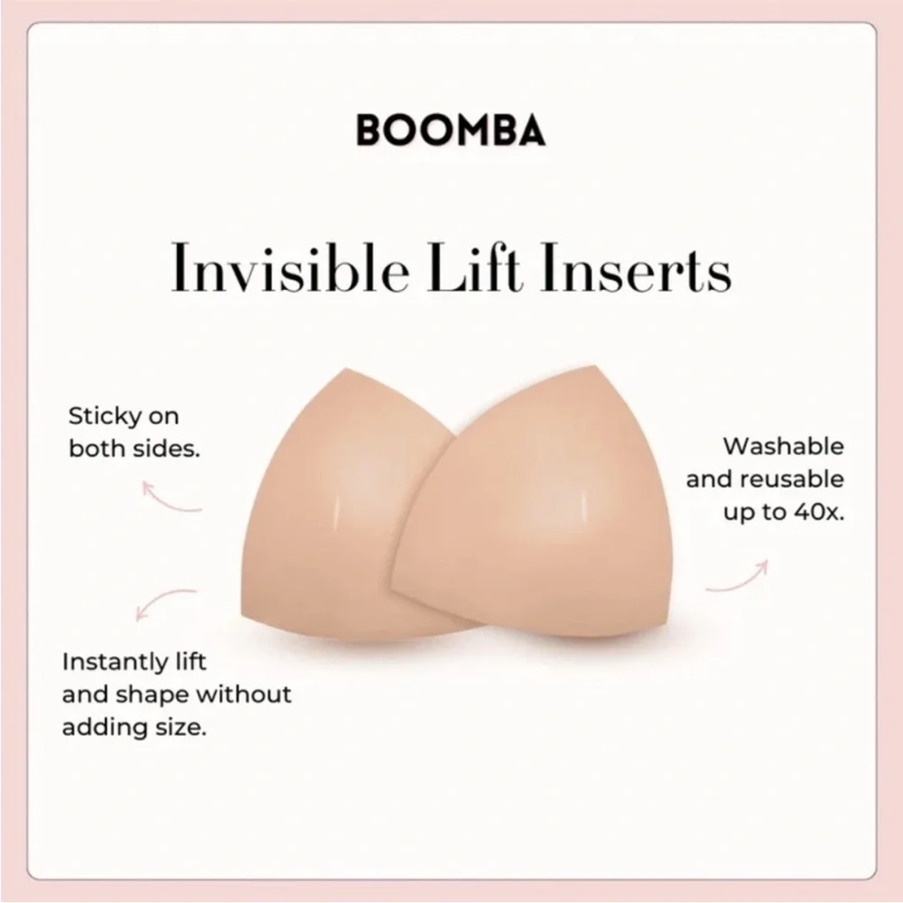 BOOMBA invisible lift bra inserts sand color sz large - Picture 7 of 12